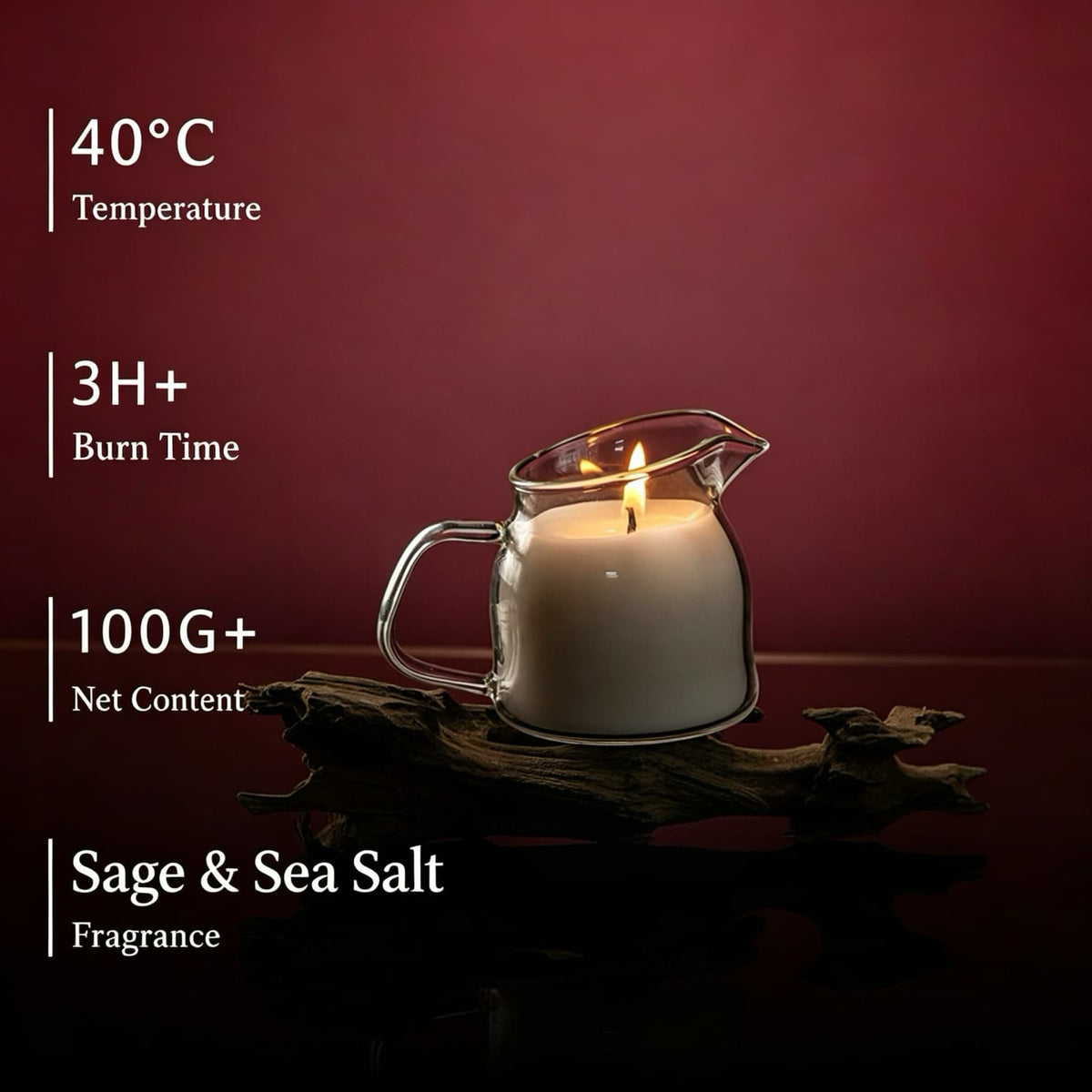 Tea Pitcher Low-Temperature Wax Play Candles | Pourable Glass Massage Candles, 40°C