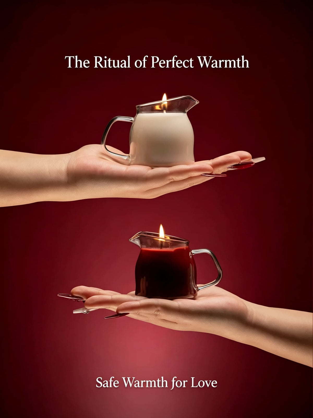 Tea Pitcher Low-Temperature Wax Play Candles | Pourable Glass Massage Candles, 40°C