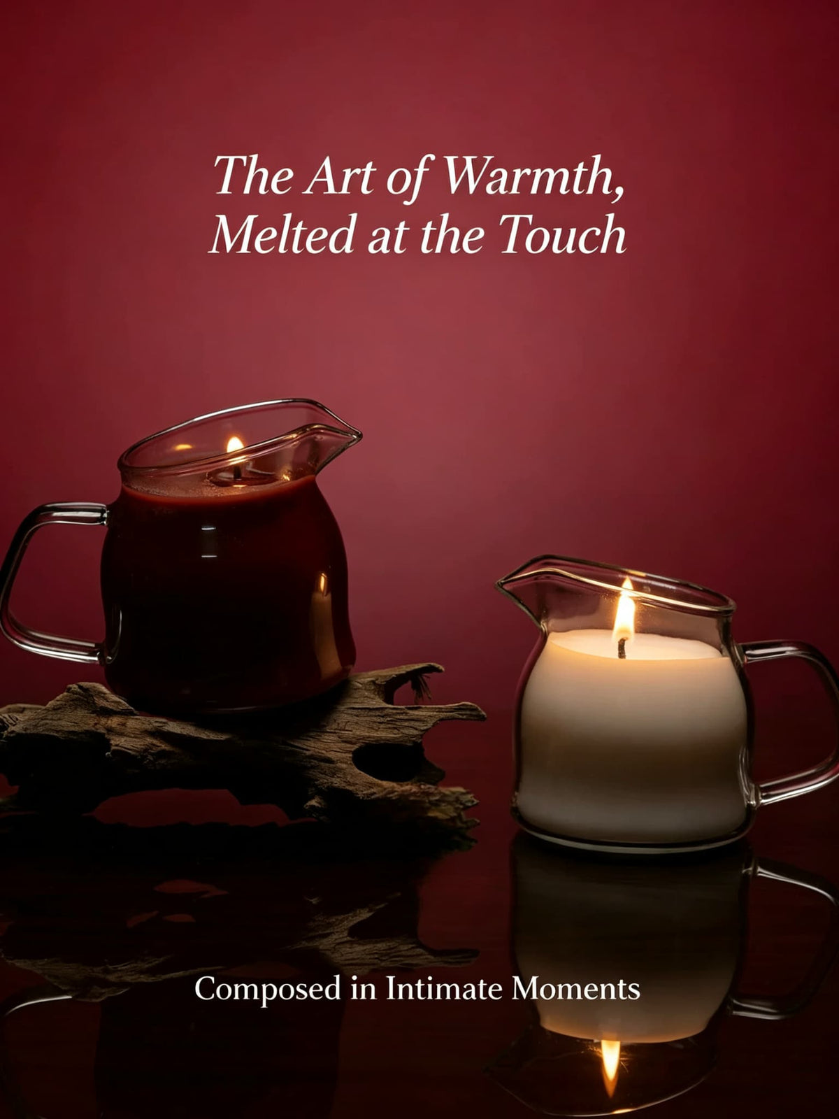 Tea Pitcher Low-Temperature Wax Play Candles | Pourable Glass Massage Candles, 40°C